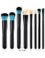Fashion Black Round Shape Decorated Makeup Brush(8 Pcs )