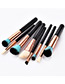 Fashion Black+gold Color Round Shape Decorated Makeup Brush(8 Pcs )