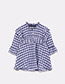 Fashion Blue+white Grid Pattern Decorated Shirt