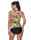Fashion Multi-color Flower Pattern Decorated Swimwear
