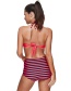 Fashion Red Stripe Pattern Decorated Swimwear