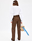 Fashion Brown Spot Pattern Decorated Trousers
