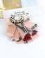 Fashion Pink Oval Shape Decorated Brooch