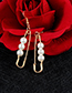 Fashion Gold Color Pin Shape Decorated Earrings