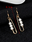 Fashion Silver Color Pin Shape Decorated Earrings