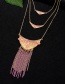 Fashion Purple Water Drop Shape Decorated Necklace