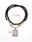 Fashion Black Square Shape Decorated Necklace