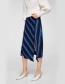 Fashion Black+blue Stripe Pattern Decorated Skirt