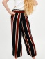 Fashion Red+black Stripe Pattern Decorated Trousers