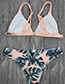 Sexy Pink Leaf Pattern Decorated Bikini