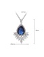 Fashion Blue Oval Shape Diamond Decorated Necklace