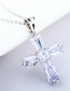 Fashion White Cross Shape Pendant Decorated Necklace