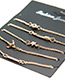 Fashion Gold Color Stars&diamond Decorated Bracelet(5pcs)