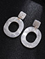 Fashion Gray Round Shape Design Hollow Out Earrings