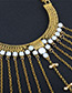 Fashion Gold Color Tassel Decorated Pure Color Body Chain