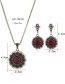 Fashion Red Round Shape Decorated Jewelry Set