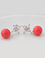 Fashion Red Ball Shape Decorated Earrings