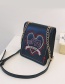 Fashion Black Heart Pattern Decorated Shoulder Bag