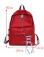 Fashion Red+white Circular Ring Decorated Backpack