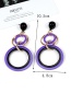 Fashion Black+green Circular Ring Decorated Simple Earrings