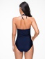 Sexy Navy Lines Pattern Decorated Larger Size Swimsuit