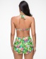 Sexy Green Flowers Pattern Decorated Larger Size Swimsuit