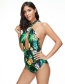 Sexy Green Leaf&flowers Pattern Decorated Larger Size Swimsuit