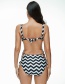 Sexy Black+white Wave Shape Pattern Decorated Larger Size Swimsuit