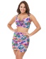 Sexy Multi-color Flowers Pattern Decorated Larger Size Swimsuit