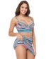 Sexy Multi-color Geometric Shape Pattern Design Split Swimsuit