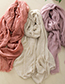 Fashion Pink Tassel Decorated Pure Color Scarf(with Bag)