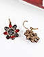 Fashion Red Flowers Shape Design Simple Earrings