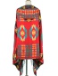 Fashion Claret Red Geometric Shape Pattern Decorated Thicken Scarf