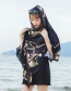 Fashion Black Chains Pattern Decorated Thin Scarf