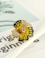 Fashion Yellow Flower Shape Decorated Ring