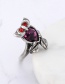 Fashion Purple Owl Shape Decorated Ring