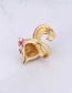 Fashion Plum Red Fox Shape Decorated Ring