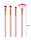 Fashion Pink Sector Shape Decorated Cosmetic Brush(4pcs)