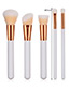 Fashion White Round Shape Decorated Makeup Brush(5 Pcs)