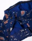 Fashion Blue Flower Shape Pattern Decorated Strapless Jumpsuit