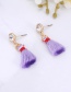 Fashion Light Purple Tassel Decorated Pure Color Earrings