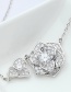 Fashion Silver Color Full Diamond Decorated Flower Necklace