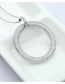 Fashion Silver Color Full Diamond Decorated Round Necklace
