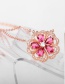 Fashion Rose Gold Hollow Out Design Flower Necklace