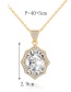 Fashion Silver Color Oval Shape Decorated Full Diamond Necklace