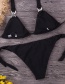 Sexy Black Pure Color Decorated Bikini(2pcs)