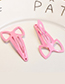Fashion Pink Flower Shape Decorated Hair Clip(2pcs)