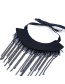 Fashion Black Pure Color Decorated Tassel Necklace