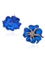 Fashion Sapphire Blue Flower Shape Design Earrings
