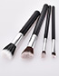 Fashion Black Round Shape Decorated Makeup Brush(4 Pcs)